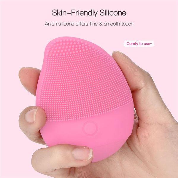 

silicone facial cleansing brush waterproof face pore deep cleanser dead skin scrubber sound wave facial massager exfoliator