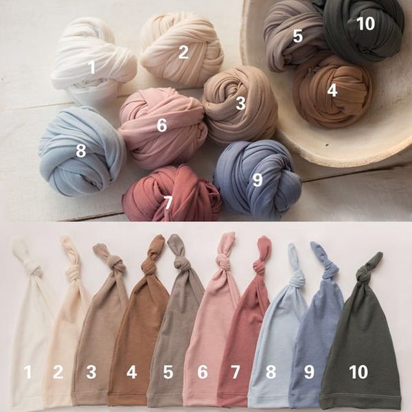 

2pcs / комплект хлопок soft детские пеленальный wrap новорожденный фото опора, cute baby blanket + hat set новорожденный фотография, # p2404