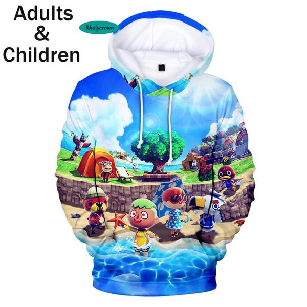 

2021 new 3d print animal crossing hoodies men women sweatshirts trendy popular kids hooded autumn boys girls hoodie tracksuits, Black