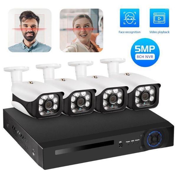 

face recognition nvr 8 ch p2p ip video recorder supports h.265 onvif 1hdmi+1vga smart video analysis 5.0m camera poe nvr1, Black;white