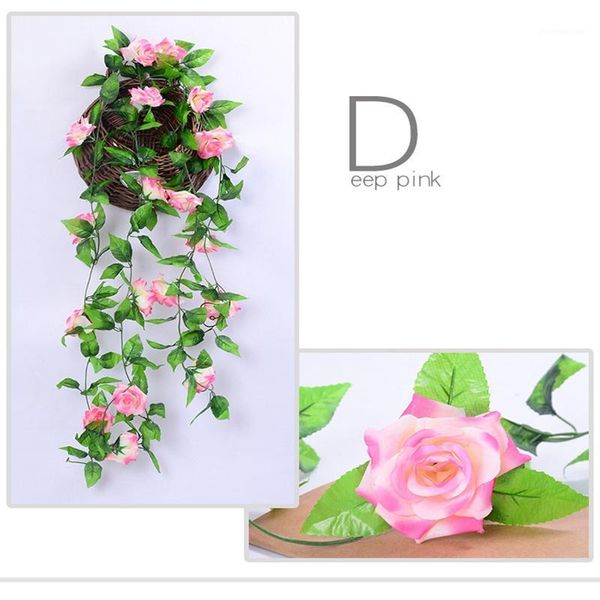 

decorative flowers & wreaths 1/2pc 230cm artificial flower vines wedding decor rose fake rattan string garden hanging garland silk plant lea