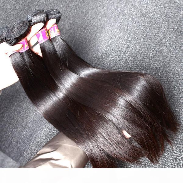 

3шт серия смешайте длинна 100% перуанский virgin человеческих волос пучки волос высокого качества extensions волос natural color шелковистая, Black