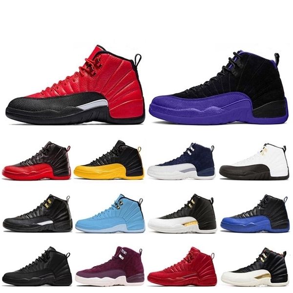 

12 12s jumpman mens basketball shoes ovo black metallic university gold game fiba royal white dark grey bulls men obsidian sneaker