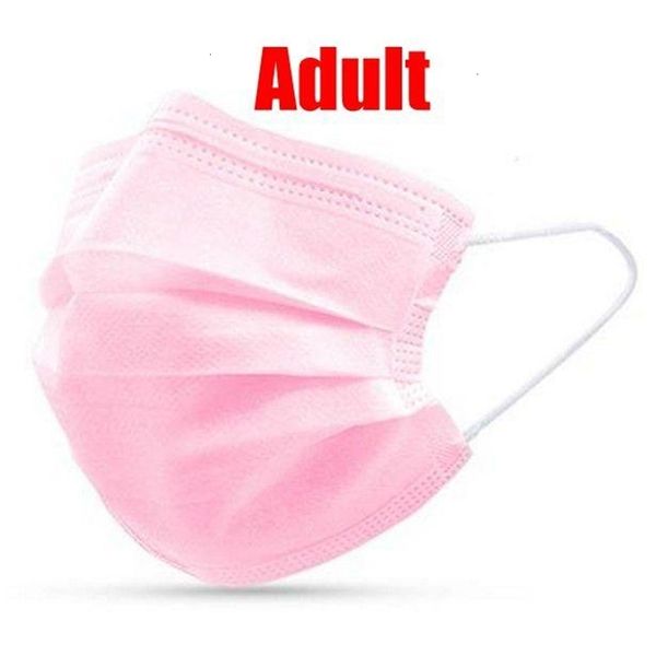 

factorymasks black ups pink white disposable face with elastic ear loop 3 ply breathable dust air anti-pollution chi 2 u636u