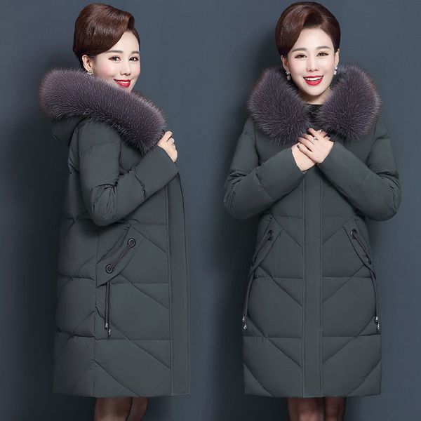 

2021 new female medium thick length plus size fur coat winter fashion feminine parka tyjtjy stcn, Black