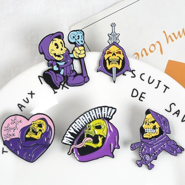 

pins, brooches 5 styles punk frightening vampire badges skeleton pin halloween jewelry purple cloak black pins for your fashion friend1, Gray