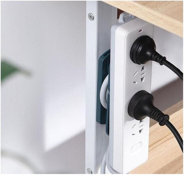 

self-adhesive socket fixer wall-mounted sticker punch-plug strip fixed hooks home storage cable wire organizer sock jllbud