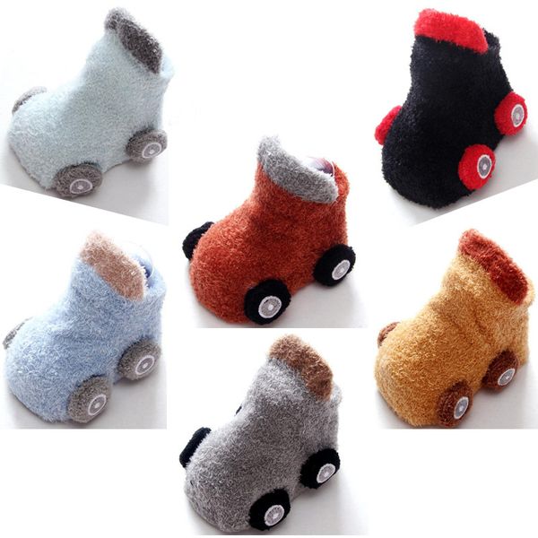 

new cartoon car baby toddler sock autumn winter warm non-slip baby sock y201009, Pink;yellow