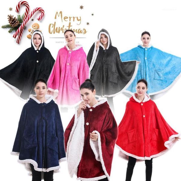 

wearable blanket sweatshirt soft flannel hooded blanket cape for children1