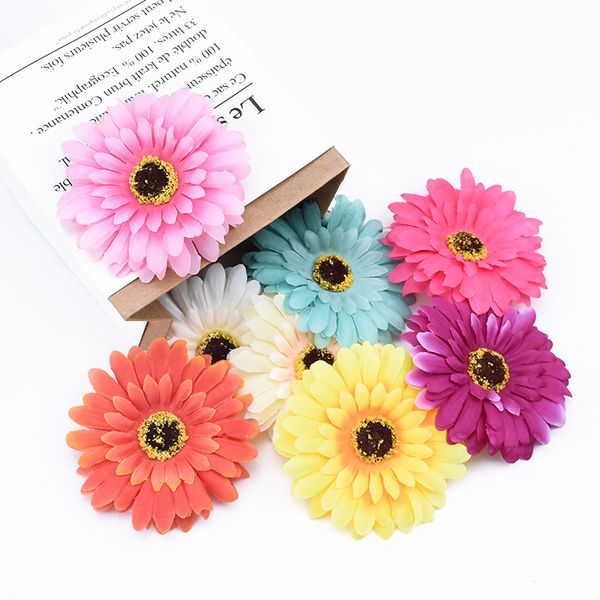 

10cm silk gerbera fake sunflower wall christmas decorations home for scrapbooking diy gift wreath artificial flowers