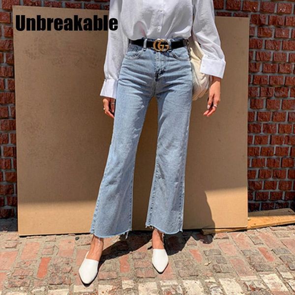 

women's jeans unbreakable streetwear denim blue button loose wide leg women high waist tassel vintage female pants 2021