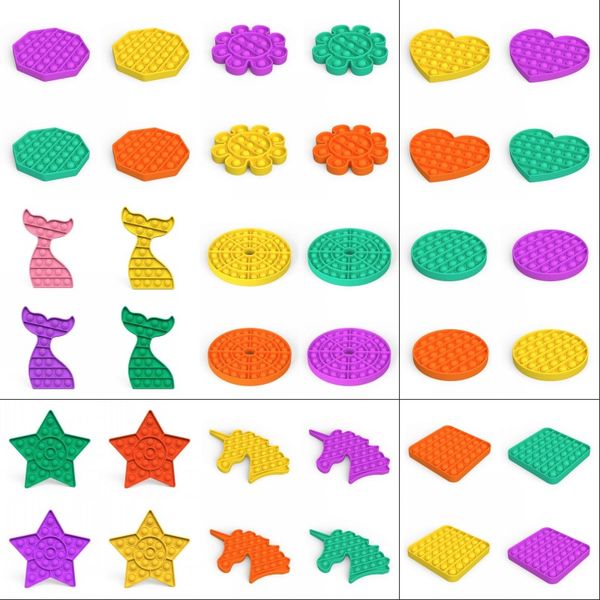 

anxiety stress reliever silicone autism push pop gift kids decompression pops it fidget toy bubble love heart 5 7tk n2