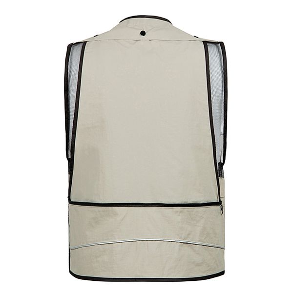 

men mesh baggy sleeveless vest with many pockets spring autumn male casual black shooting jacket mens multi pocket waistcoat lj201221, Black;white