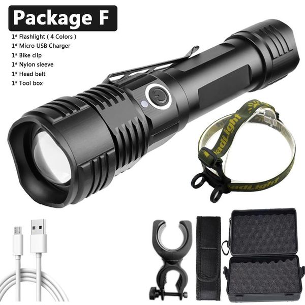 

4 colors in one multi functional tactical hunting led flashlight power by 18650 aaa battery usb rechargeable torch bulbs 10w bbyxio