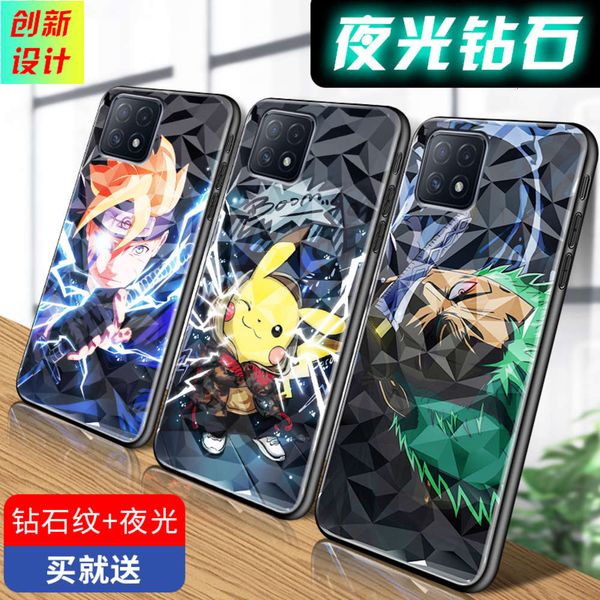 

oppo reno4se mobile phone shell luminous brick and stone reno4se tiktok soft edge 5g anti falling protective sleeve, tide net red male and