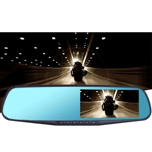 

full hd 1080p car dvr camera auto 4.3 inch rearview mirror digital video recorder reversing image wide angle dual lens camcorder1
