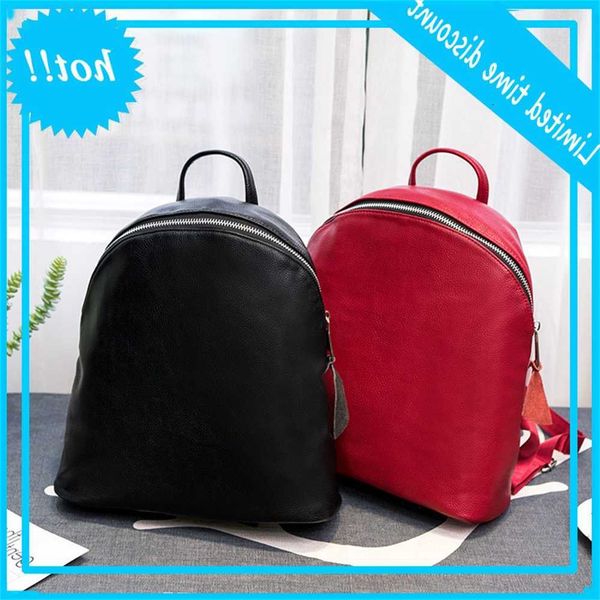 

new 2020 winter leather bag leisure cowhide women's simple fashion travel backpack