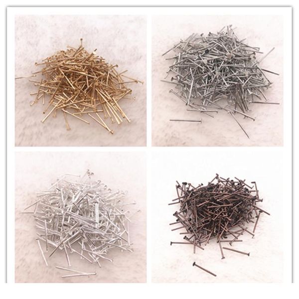 

100-300pcs/lot 16/20/22/30mm flat head pins dia 0.6-0.8mm gold/silver/bronze head pins for jewelry making accessories 100-300pcs jllihw