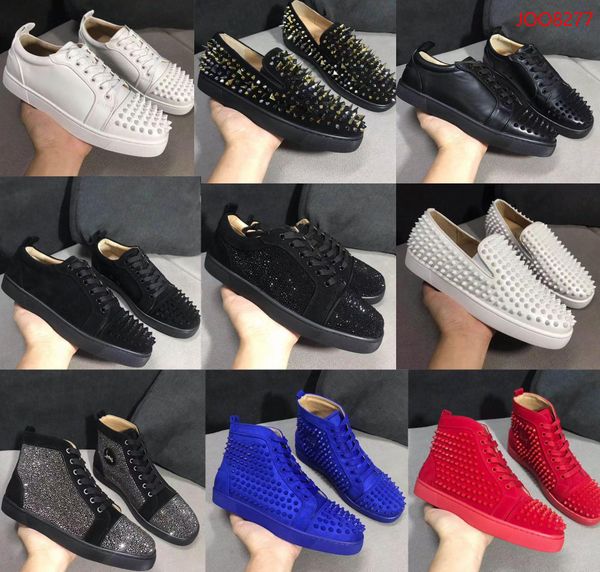 

size 5-16 louboutin christian new men women star studded casual shoes mesh leather camouflage studded niuniu combo stars metallic 8272, Black