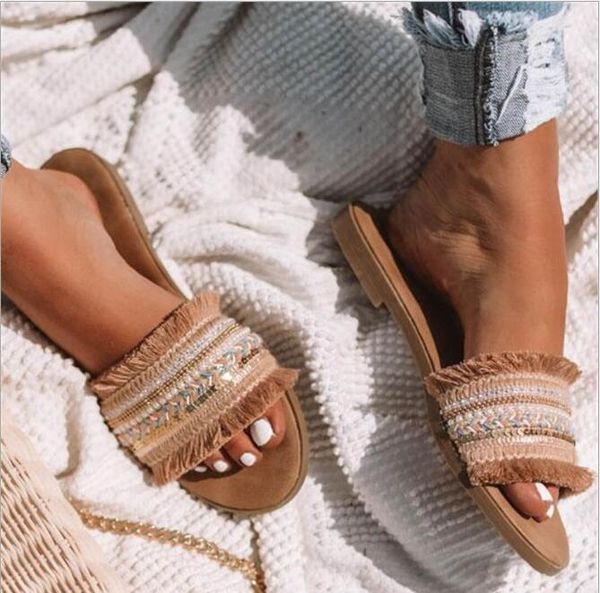 

women slippers 2020 summer new rome retro sandals flat casual shoes female slip on slides woman shoes plus size sandalias mujer, Black