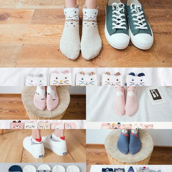 

новый 3d милый мультфильм полная лодка лодка носки хлопка детей игровая перо хлопок носки l6rm0, Black