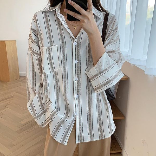 

women's blouses & shirts fy3233 2021 spring summer autumn women fashion casual ladies work blouse woman overshirt female vintage long s, White