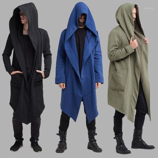 

men's trench coats fashion casual autumn winter warm hooded pocket long sleeve cardigan coat 1, Tan;black