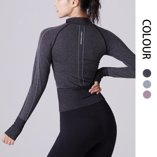 

running jackets sports fitness long sleeve yoga loose season thin quick-drying suit, Black;red
