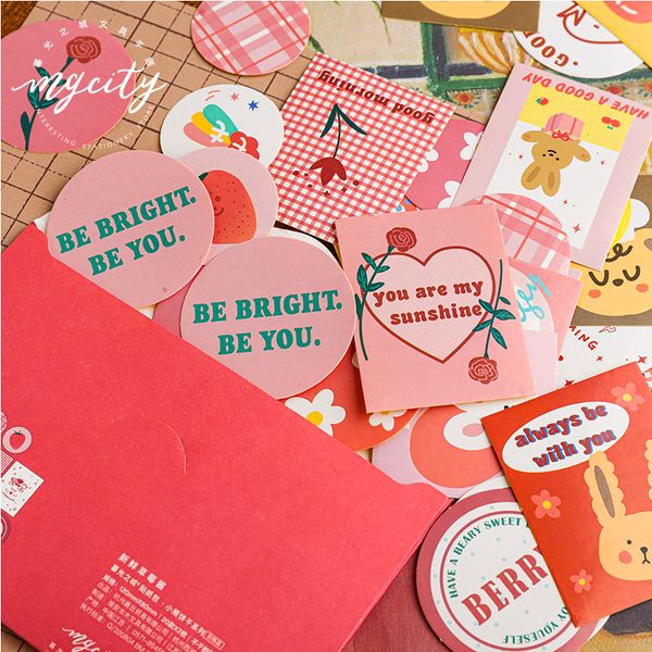 

40 pcs bear biscuit series journal decorative stickers set scrapbooking stick label diary stationery album cute envelope sticker