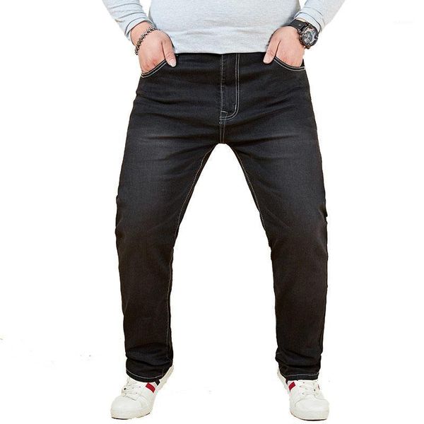 

men's classic jeans straight full length loose large elasticity casual brand spring denim jeans man trouser autumn cowboy1, Blue