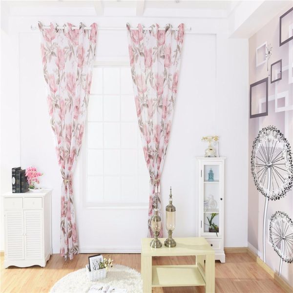 

printed tulle floral pattern curtain tulle door window curtain sheer scarf valances window sheer curtains for living room/l sqcdxn