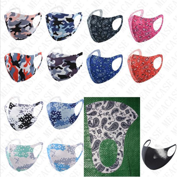 

camouflage face mask designer washable cashew flower printing sunproof dustproof sports mouth cover women men breathable masks d72804