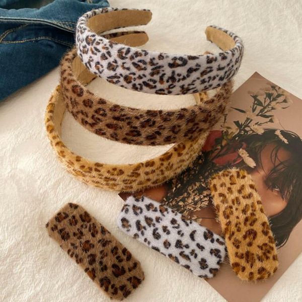 

2021 korea fashion leopard print hair clip women temperament charm hairpin ladies vintage french hairclips girls sweet hair accessories, Golden;silver