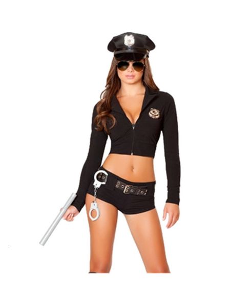 

female police uniform temptation cosplay, Black;gray