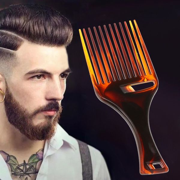 Plastik Haar Kammeinsatz Afro Pick Fork Friseur Öl Slick Head Hairstyling Pinsel