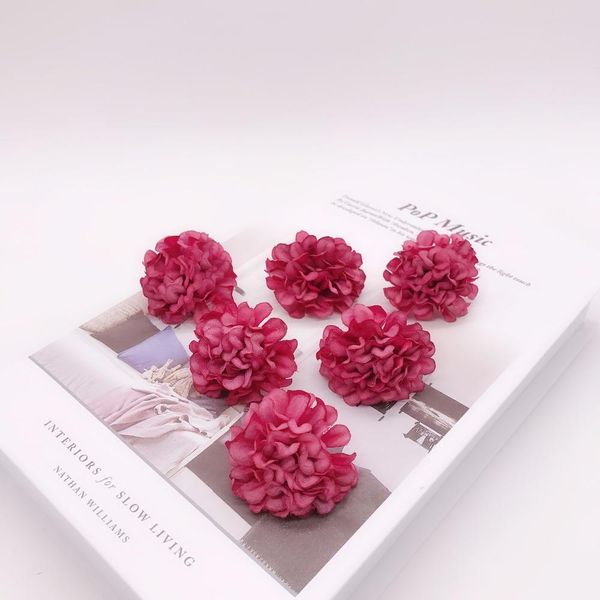 

10pcs 4.5cm silk hydrangea head handmade искусственный цветок свадьба украшение diy венок подарочная коробка scrapbook craft sqckaq