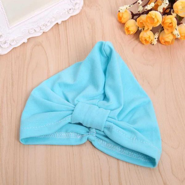 

caps & hats drop ship. baby girls jersey turban hat child cotton soft kids beanie1, Yellow