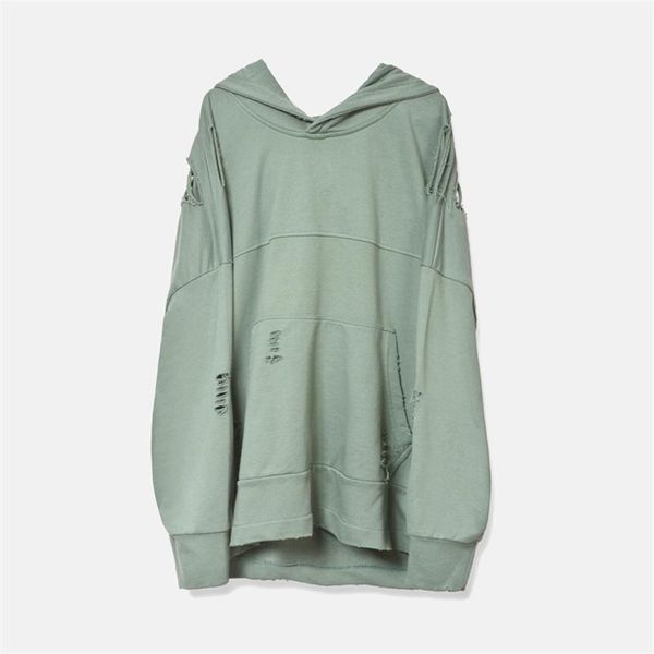 

autumn hip hop distressed hoodies thin cotton ripped sweatshirt1, Black