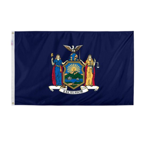 US America Stato di New York Bandiere 3'X5'ft 100D Poliestere Vendite calde all'aperto Alta qualità con due anelli di tenuta in ottone