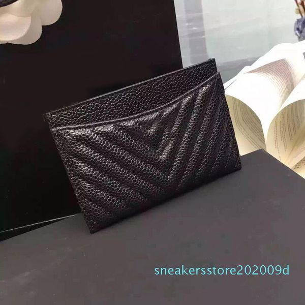 

5excellent quality black caviar v card holder 2016 original lambskin card holder 100% genuine leather mini v lattice credit card holder s09, Brown;gray