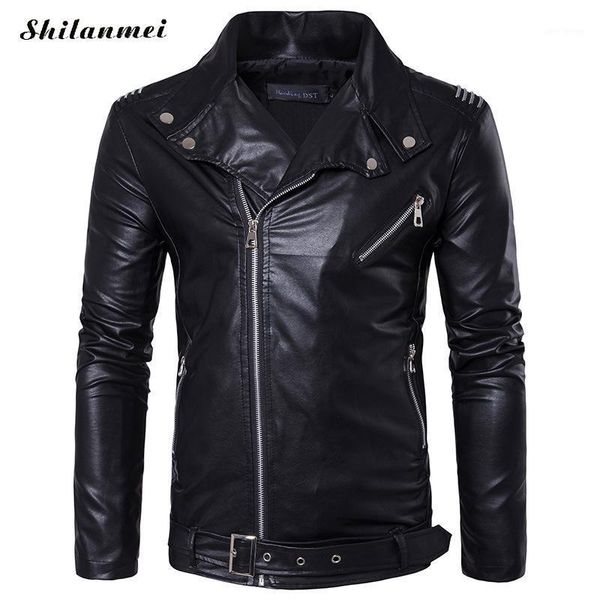 

men turn-down collar solid men faux fur coats 2019 pu leather jacket bomber slim motorcycle black jacket male veste cuir homme1