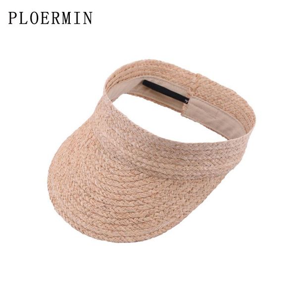 

ploermin мода женская уф roll up travel складной солнцезащитный козырек hat женщины вс visor плетеная caps стро пустой top, Blue;gray