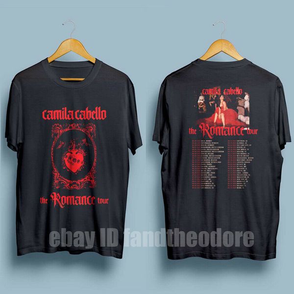 

camila cabello romance tour 2020 concert men's black t-shirt size s - xxl sport hooded sweatshirt hoodie