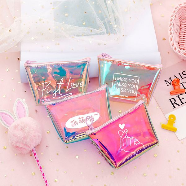 

mini coin purse small zipper purse pvc change purse pouch for women, Red;black