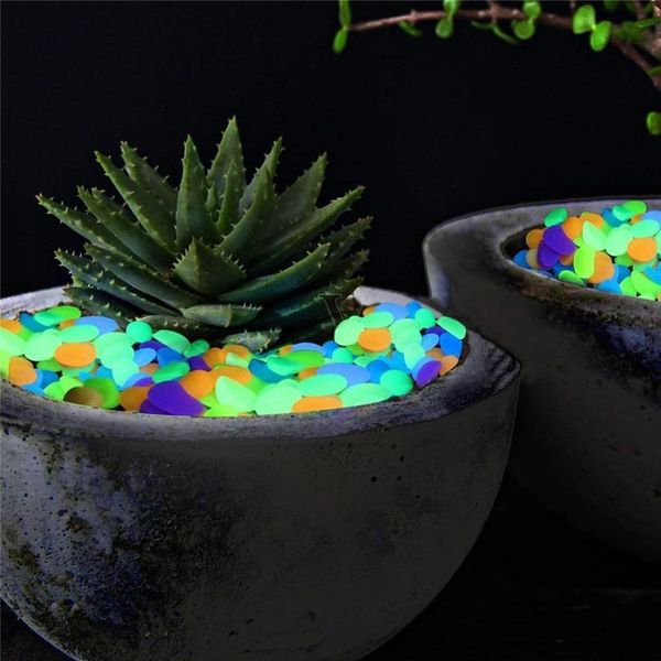 

20pcs garden decoration glow in the dark stones glowing decorative pebbles outdoor fish tank luminous stones for qylgvq