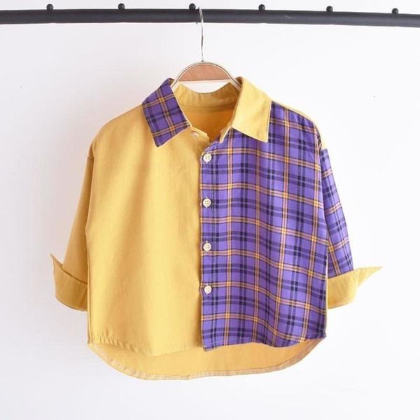 

boys' long sve 2019 new plaid cotton inch children's spring and autumn shirt suit fashionnn20, White;black