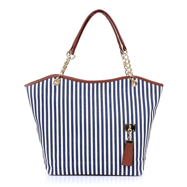 

women tassel striped handbag large capacity ladiesbig size seaside beach bag casual canvas shopping shoulder bag for girl