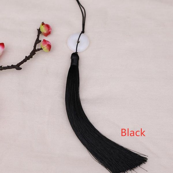 

5pc white jade peace buckle tassel diy keychain caps straps jewelry making charms curtain pendant craft accessories craft tassel h jllktu
