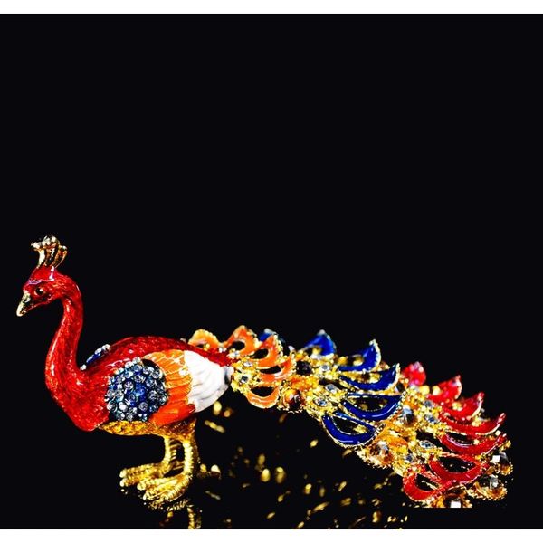 

qifu art craft lifelike beautiful peacock for home decor zm3pi, Slivery;golden
