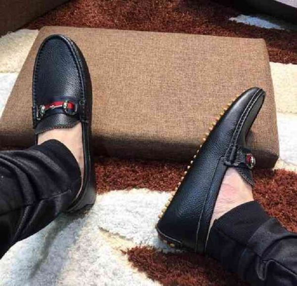 

box] luxury [original brandsfashion mens gommino dress casual party shoes cowskin single shoe slip on wedding pumps black size38-46